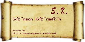 Sámson Kármán névjegykártya